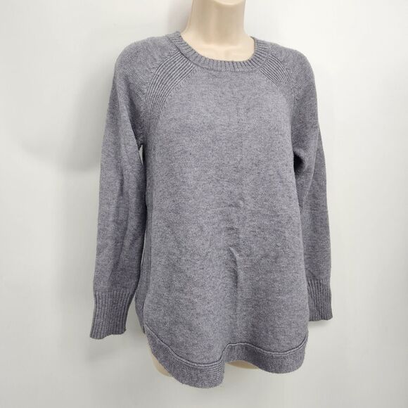 Joan Vass Pullover Sweater Women's Size Medium Gray Crew Neck Relaxed Fit - Picture 9 of 9